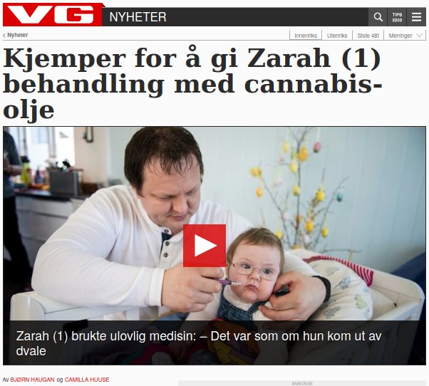 Kjemper for å gi Zarah (1) behandling med cannabis-olje